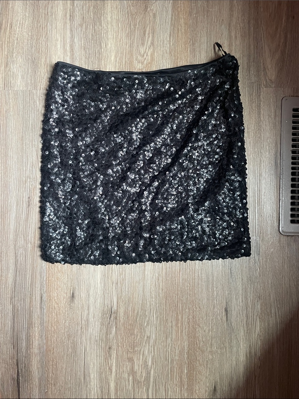 H&M Black Sequin Mini Skirt
